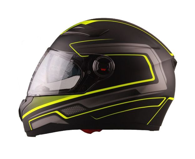 HELMET VITO FALCONE FULL FACE+ SUNVISOR MATT BLACK / FLUOR YELLOW 02012 1213 Vito Falcone a yellow side (1)